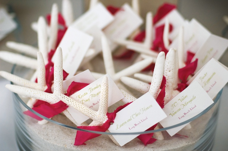Starfish Place Cards
Photography: Mermin + Christie Photographers
Read More:
http://www.insideweddings.com/weddings/tropical-theme-beach-wedding-in-naples-florida/184/ place cards tied to starfish with pink ribbon