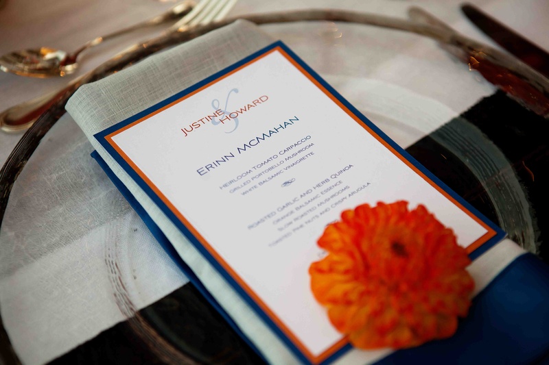 Blue %26 Orange Menu Card
Photography: Zuma Photo
Read More:
http://www.insideweddings.com/weddings/modern-outdoor-wedding-in-park-city-utah/420/ Personalized wedding menu with blue and orange border