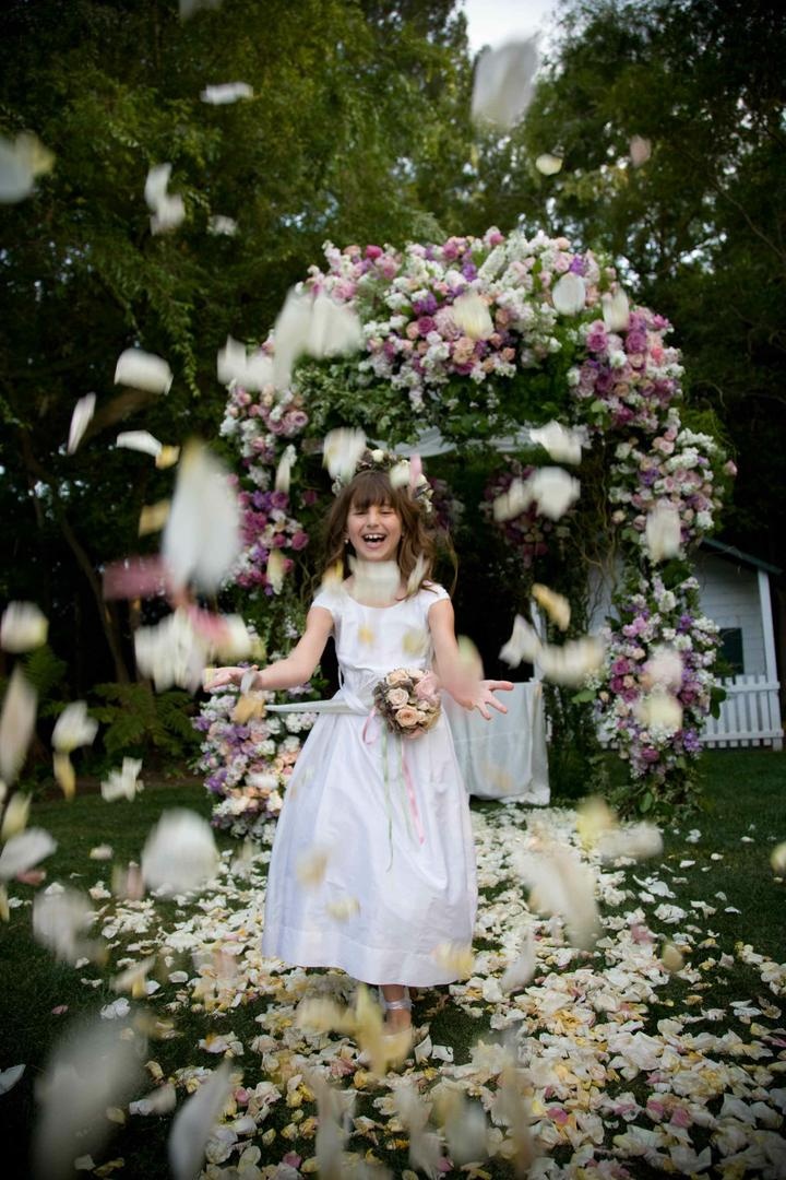 Flower Girls & Ring Bearers Photos Flower Girl Throwing Petals