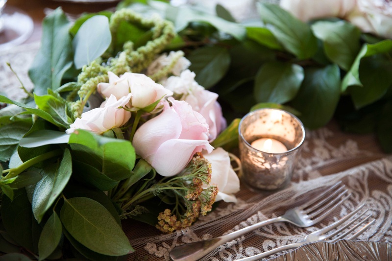 Verdant Table Runner with Pink Roses
Photography: Michael Bambino %26 Co.
Read More:
http://www.insideweddings.com/weddings/whimsical-open-air-secret-garden-wedding-with-soft-spring-hues/777/ a verdant table runner featuring greenery and pink flowers rose
