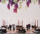 Taper Candles & Wisteria Overhead