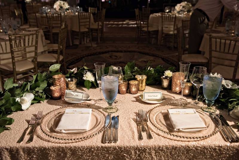 Reception Decor Photos Sweetheart Table With Textured Linen