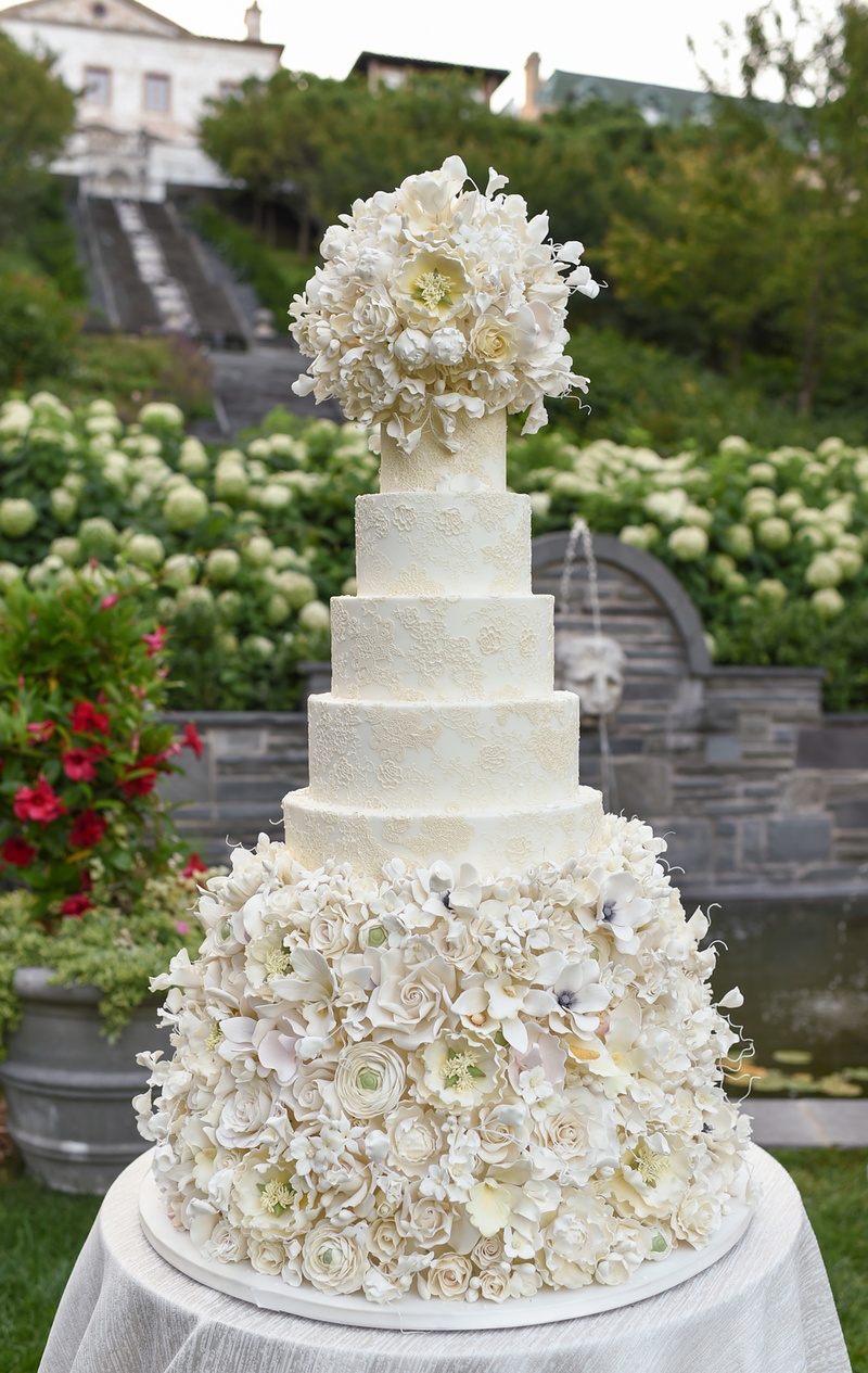 Damask Wedding Cake with Sugar Flowers
Photography: Carasco Photography
Read More:
http://www.insideweddings.com/weddings/styled-shoot-combines-old-world-charm-and-contemporary-fashion/849/ damask wedding cake with abundance of sugar flowers