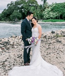 Alyssa Orito %26 Adam Nishikawa
Photography: Petula Pea Photography
Read More:
http://www.insideweddings.com/weddings/romantic-outdoor-hawaiian-destination-wedding-with-lilac-details/1221/ bride and groom on island of maui in hawaii destination wedding couple portrait purple flowers