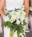 Bouquet of White and Green
Photography: Vue Photography
Read More:
http://www.insideweddings.com/weddings/romantic-rustic-chic-wedding-at-a-whiskey-distillery-in-atlanta/942/ bridal bouquet white flowers and greenery bridesmaids in back