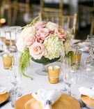 Blush and Ivory Arrangement with Amaranthus
Photography: George Street Photo %26 Video
Read More:
http://www.insideweddings.com/weddings/high-school-sweethearts-wed-in-romantic-ceremony-on-a-yacht/883/ blush roses, ivory hydrangeas, amaranthus gold votives