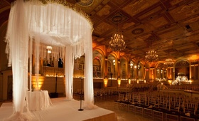 Luxurious Indoor Ceremony
Photography: Gruber Photographers
Read More:
http://www.insideweddings.com/weddings/opulent-new-york-city-wedding-with-violet-lighting/395/ New York City winter ceremony with white chuppah