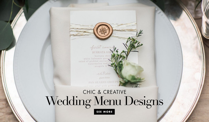 Masterful Menu Designs
Article: Masterful Menu Designs for Your Wedding Reception
Photography: Lucas Rossi %26 Michelle Kyle
Read More:
http://www.insideweddings.com/news/planning-design/masterful-menu-designs-for-your-wedding-reception/3342/ Striking wedding menu designs for your wedding reception