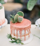 Drip Cake with Cactus
Photography: Koman Photography
Read More:
http://www.insideweddings.com/weddings/boho-chic-inspirational-wedding-with-desert-details-and-soft-colors/1137/ drip cake with cactus, wedding cake trend, small wedding cake, copper drip cake