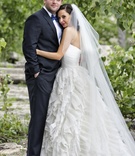 Bride in Oscar de la Renta Gown
Photography: KingenSmith
Read More:
http://www.insideweddings.com/weddings/luxurious-summer-tent-wedding-on-lake-michigan-in-chicago-illinois/671/ Bride in ruffle wedding dress with groom in tuxedo