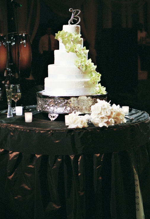 Cascading Orchid Cake
Photography: Tamara Lackey Photography
Read More:
http://www.insideweddings.com/weddings/lime-green-hued-fall-wedding-in-south-carolina/219/ Five layer wedding confection with green flowers