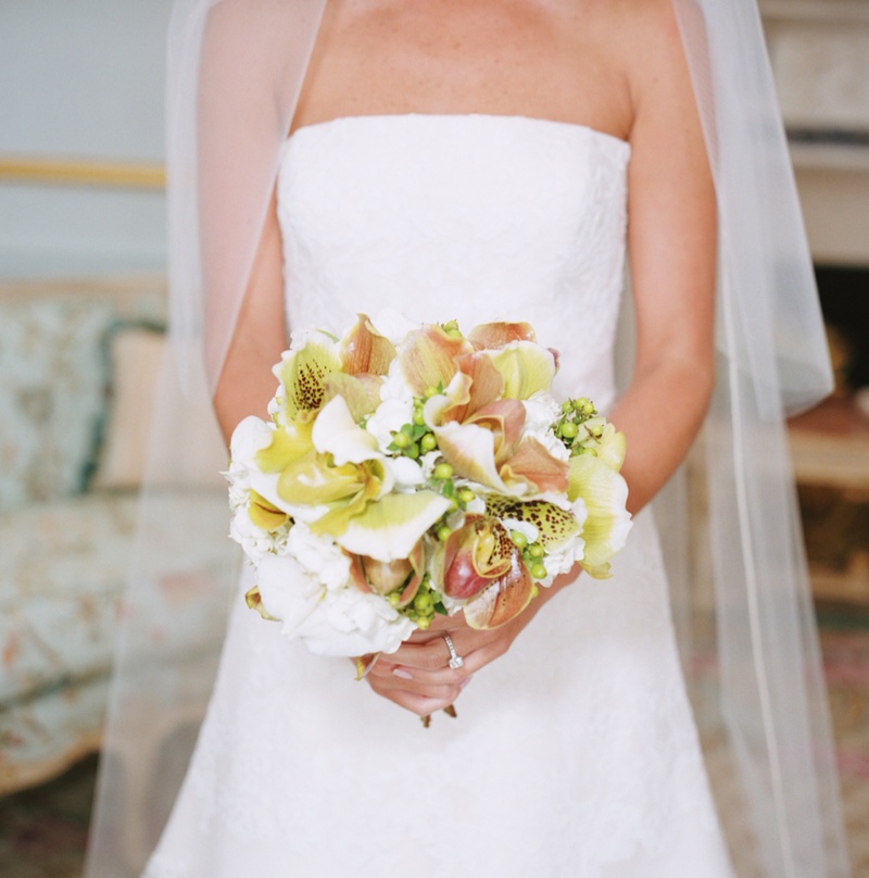 Bride Holding Bouquet
Photography: Gruber Photographers
Read More:
http://www.insideweddings.com/weddings/english-garden-inspired-fall-wedding-in-new-york-city/210/ Engagement ring and unique flower arrangement