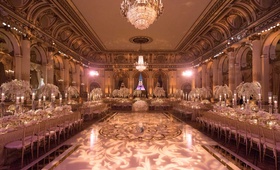Gorgeous New York City Ballroom Wedding
Photography: The Day by Ira Lippke
Read More:
http://www.insideweddings.com/weddings/opulent-luxury-wedding-with-timeless-color-palette-in-new-york-city/1199/ the plaza hotel wedding ballroom dance floor in center long tables chandeliers light projections