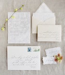 Invitation Suite with Handmade Paper
Photography: O’Malley Photographers
Read More:
http://www.insideweddings.com/weddings/a-sweet-springtime-tablescape-with-a-soft-neutral-color-palette/1059/ wedding bridal shower invitation suite with delicate handmade paper