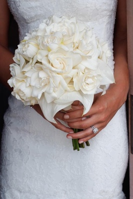 Bride Holding Gardenias And Magnolia Silver Platinum Wedding Bride Holding Gardenias And Magnolia Silver Platinum Wedding