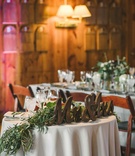 Smart Sweetheart Table, "Mr. %26 Mrs." Signage
Photography: Briana Moore Photography
Read More:
http://www.insideweddings.com/weddings/rustic-seaside-wedding-with-hunter-green-color-palette-in-maine/888/ small sweetheart table mr. & mrs. signage wood gold green runner maine wedding rustic theme