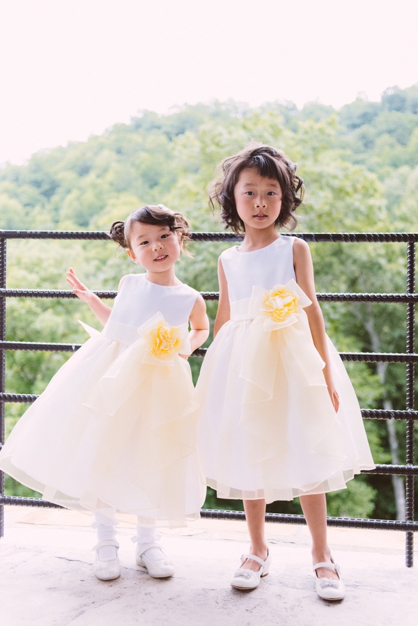 bright yellow flower girl dresses