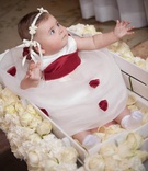 Floral-Embellished Wagon
Photography: John Solano Photography
Read More:
http://www.insideweddings.com/weddings/romantic-california-wedding-with-deep-red-details/318/ Baby flower girl in rose covered box