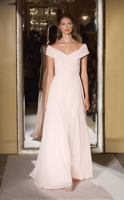David's Bridal Chiffon Long Bridesmaid Dress