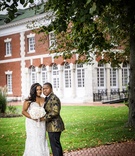 Couple in Front of Mansion
Photography: Amy Anaiz Photography
Read More:
http://www.insideweddings.com/weddings/regal-style-mansion-wedding-with-black-and-gold-color-palette/1046/ bride in stephen yearick wedding dress, groom in gold patterned jacket