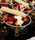 Berry Martini Dessert
Photography: KingenSmith
Read More:
http://www.insideweddings.com/weddings/chicago-private-club-wedding-with-whimsical-details/282/ Martini glasses filled with berries and cream
