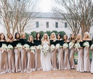 Bridesmaids with Black Fur Stoles