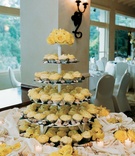 Tiered Cupcake Stand
Photography: frame.thirty.six photography
Read More:
http://www.insideweddings.com/weddings/tropical-inspired-spring-wedding-at-the-bel-air-bay-club/236/ Yellow cupcakes on tiers next to sea shells