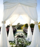 Elegant Ceremony Structure
Photography: Handeland Tesoro Photography
Read More:
http://www.insideweddings.com/weddings/elegant-outdoor-wedding-in-santa-barbara-california/387/ Four pillar ceremony canopy on grass lawn of resort