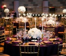 Low White Hydrangea Centerpiece at Round Table