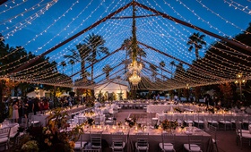 String Lights in Tent Formation
Photography: Figge Photography
Read More:
http://www.insideweddings.com/weddings/fall-outdoor-wedding-at-a-luxury-resort-in-the-california-desert/1063/ Wedding reception la quinta resort & spa outdoor wedding fairy lights in tent formation chandelier