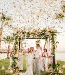 Newlyweds Showered with Confetti
Photography: Julieta Amezcua Photography
Read More:
http://www.insideweddings.com/weddings/outdoor-destination-wedding-with-modern-day-details-in-mexico/1213/ destination wedding, confetti cannon after wedding ceremony, gold and silver confetti