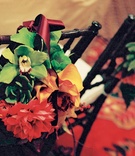 Red Green Yellow Chair Flowers
Photography: Yvette Roman Photography
Read More:
http://www.insideweddings.com/weddings/autumn-inspired-wedding-in-ojai-valley-california/217/ bundles of red yellow and green flowers tied to chair backs with red ribbon