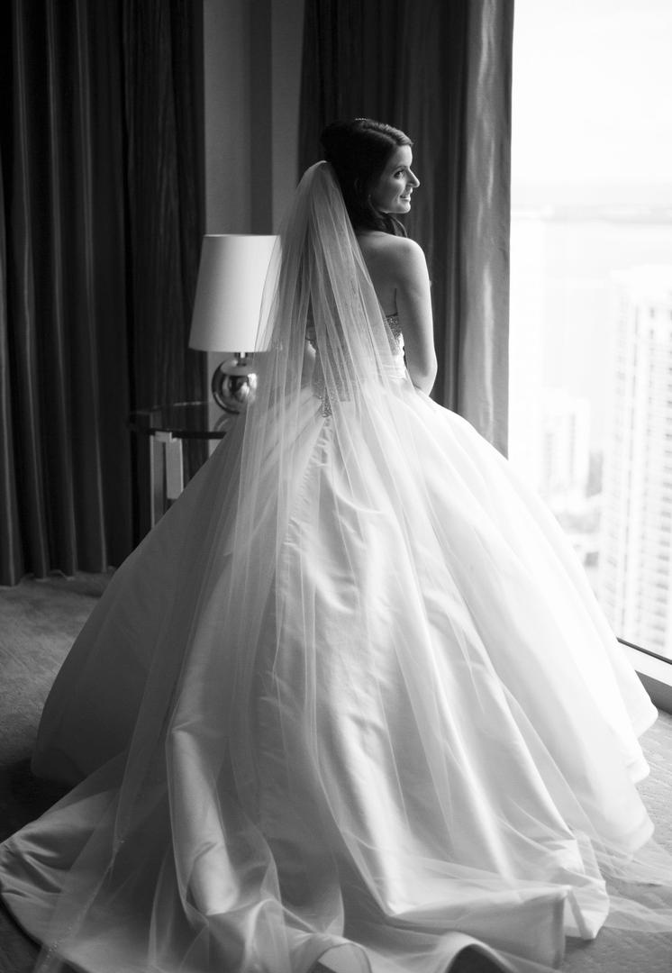 Bridal Ball Gown
Photography: Justin Marantz
Read More:
http://www.insideweddings.com/weddings/unforgettable-miami-wedding-with-acrobats-tiger-cubs-fireworks/437/ Black and white photo of Pnina Tornai ball gown