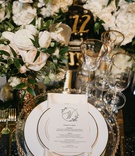 Elegant Black %26 Gold Place Setting
Photography: The Hickenloopers
Read More:
http://www.insideweddings.com/weddings/former-miss-america-savvy-shields-artsy-industrial-chic-wedding/1279/ former miss america savvy shields wedding place setting gold charger white rose ranunculus flowers