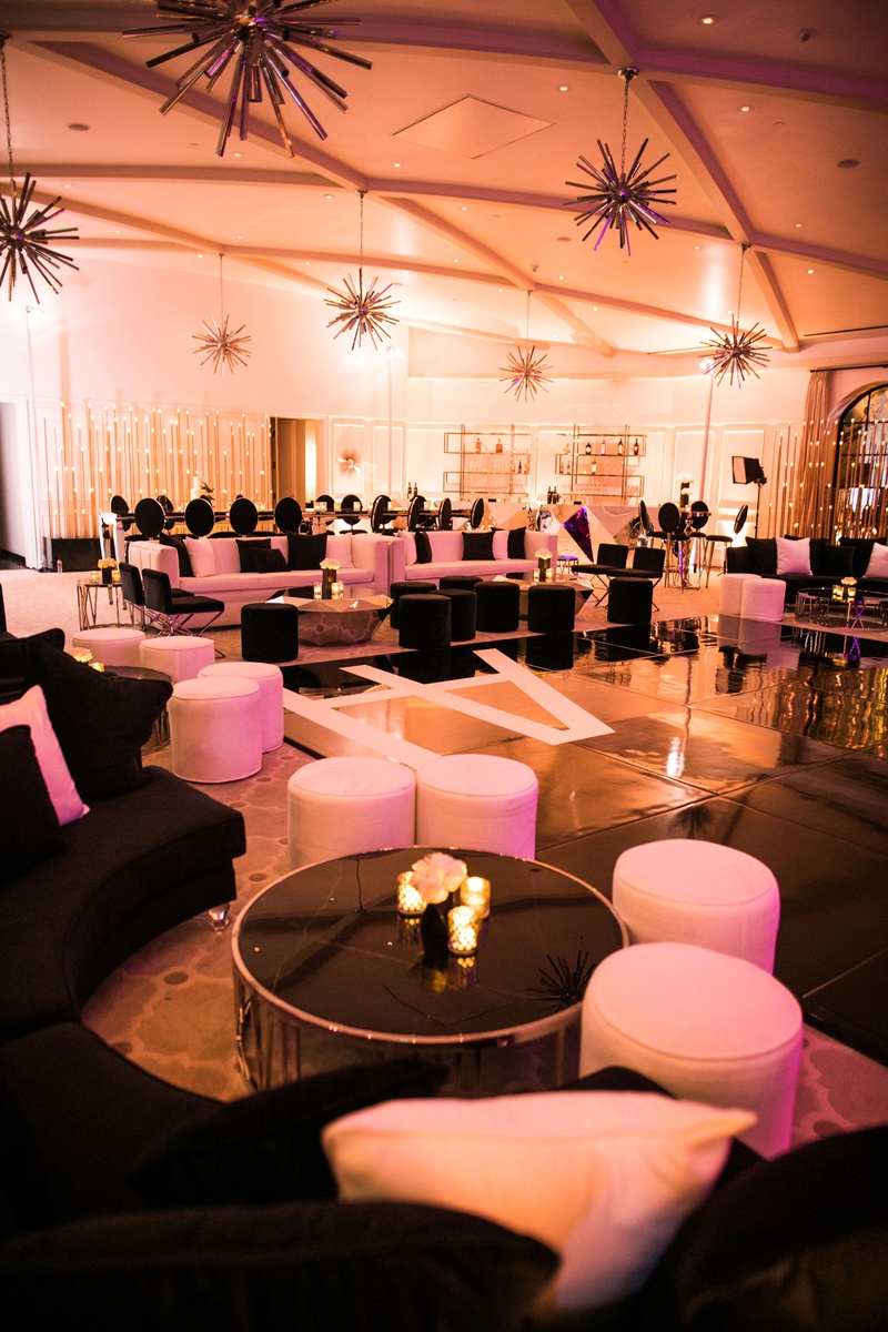 Black, White %26 Gold Dancing Ballroom
Photography: Samuel Lippke Studios
Read More:
http://www.insideweddings.com/weddings/tuscany-meets-rustic-california-outdoor-wedding-under-the-stars/1336/ wedding reception ballroom for dancing black white lounge furniture gold metallic elements ottomans