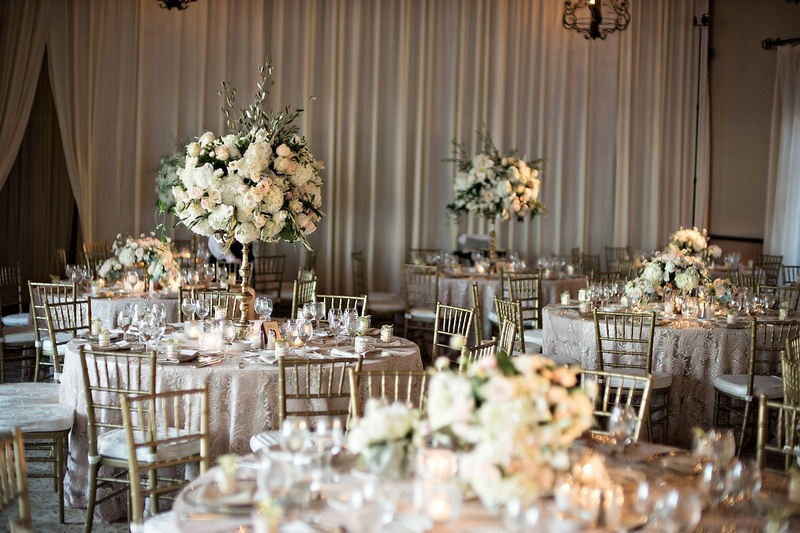 Blush and Gold Reception
Photography: Laurie Bailey Photography
Read More:
http://www.insideweddings.com/weddings/oceanfront-wedding-ceremony-classic-romantic-ballroom-reception/854/ blush linens, gold chiavari chairs, bel air bay club wedding