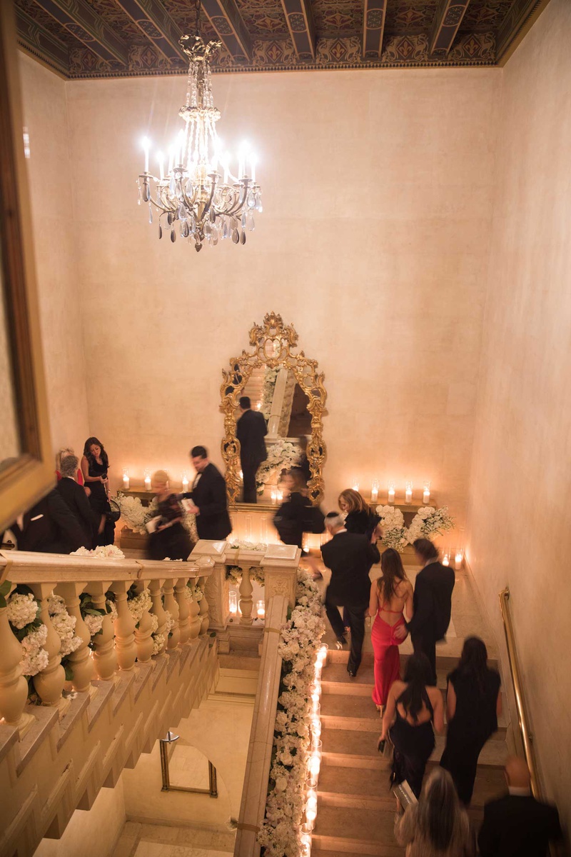 Guests Walking from Ceremony to Reception
Photography: The Day by Ira Lippke
Read More:
http://www.insideweddings.com/weddings/opulent-luxury-wedding-with-timeless-color-palette-in-new-york-city/1199/ wedding reception grand staircase candles flowers guests walking up staircase