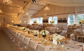Tented Reception Space, Long Tablescapes
Photography: Mary Rosenbaum Photographs
Read More:
http://www.insideweddings.com/weddings/classic-southern-wedding-at-former-presidents-nashville-mansion/835/ Ivory and champagne reception décor, southern-style reception