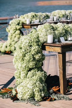 Photography: Vue Photography
Read More:
http://www.insideweddings.com/inspiration/board/137/kchristy/rustic-weddings/ Rustic wood tables topped with green hydrangeas