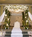 Verdant Chuppah
Photography: Images by Berit, Inc.
Read More:
http://www.insideweddings.com/weddings/luxurious-summer-wedding-at-the-pierre-new-york/378/ Ceremony structure with green vines and white flowers and drapery