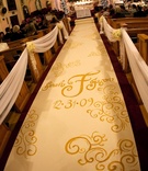 Custom Gold Aisle Runner
Photography: Tim Otto Photography
Read More:
http://www.insideweddings.com/weddings/new-years-eve-wedding-in-san-diego-california/336/ Traditional Catholic church wedding ceremony decor