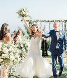 Bride %26 Groom Ecstatic After Ceremony
Photography: Ether %26 Smith
Read More:
http://www.insideweddings.com/weddings/organic-glam-vintage-inspired-real-wedding-in-california/1180/ wedding ceremony exit bride groom recessional hands in air bouquet flowers muted color palette