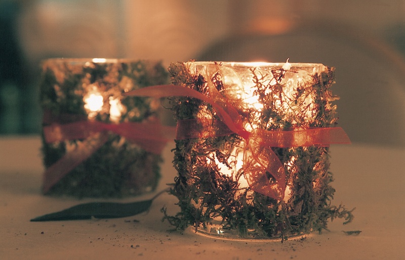 Votive Candleholders Covered in Moss
Photography: Simone %26 Martin Photography
Read More:
http://www.insideweddings.com/weddings/a-midsummer-nights-dream-wedding-in-beverly-hills-california/58/ glass votive candleholders decorated with moss and orange ribbon