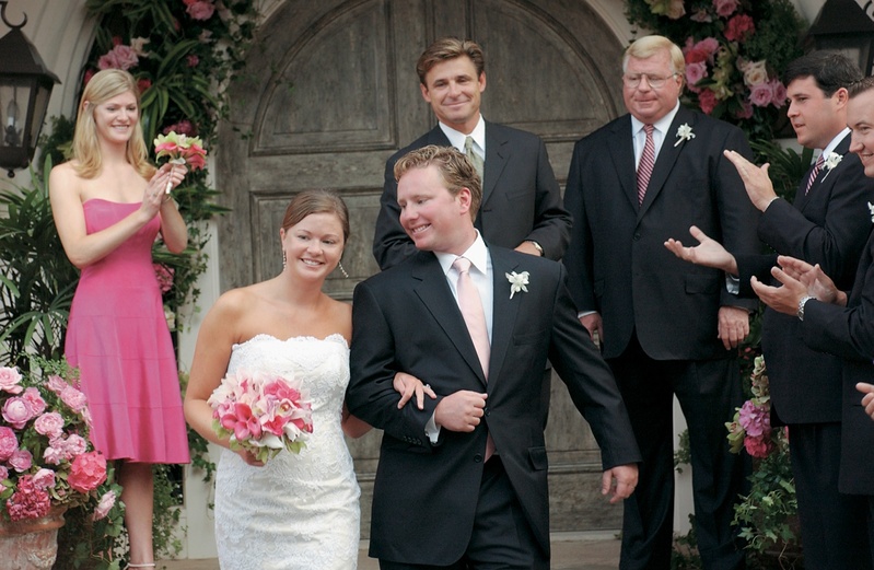 Outdoor Ceremony Recessional
Photography: Boyd Harris Photographs
Read More:
http://www.insideweddings.com/weddings/garden-inspired-backyard-wedding-in-san-diego-california/64/ Bride and groom exit wedding as newlyweds