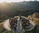 Bird's Eye View of Helipad Wedding