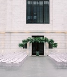 Modern Museum Wedding Ceremony
Photography: Lauren Gabrielle Photography
Read More:
http://www.insideweddings.com/weddings/summer-real-wedding-featuring-tropical-decor-at-an-art-museum/1328/ wedding ceremony cleveland museum of art oval clear guest chairs and tropical greenery chuppah