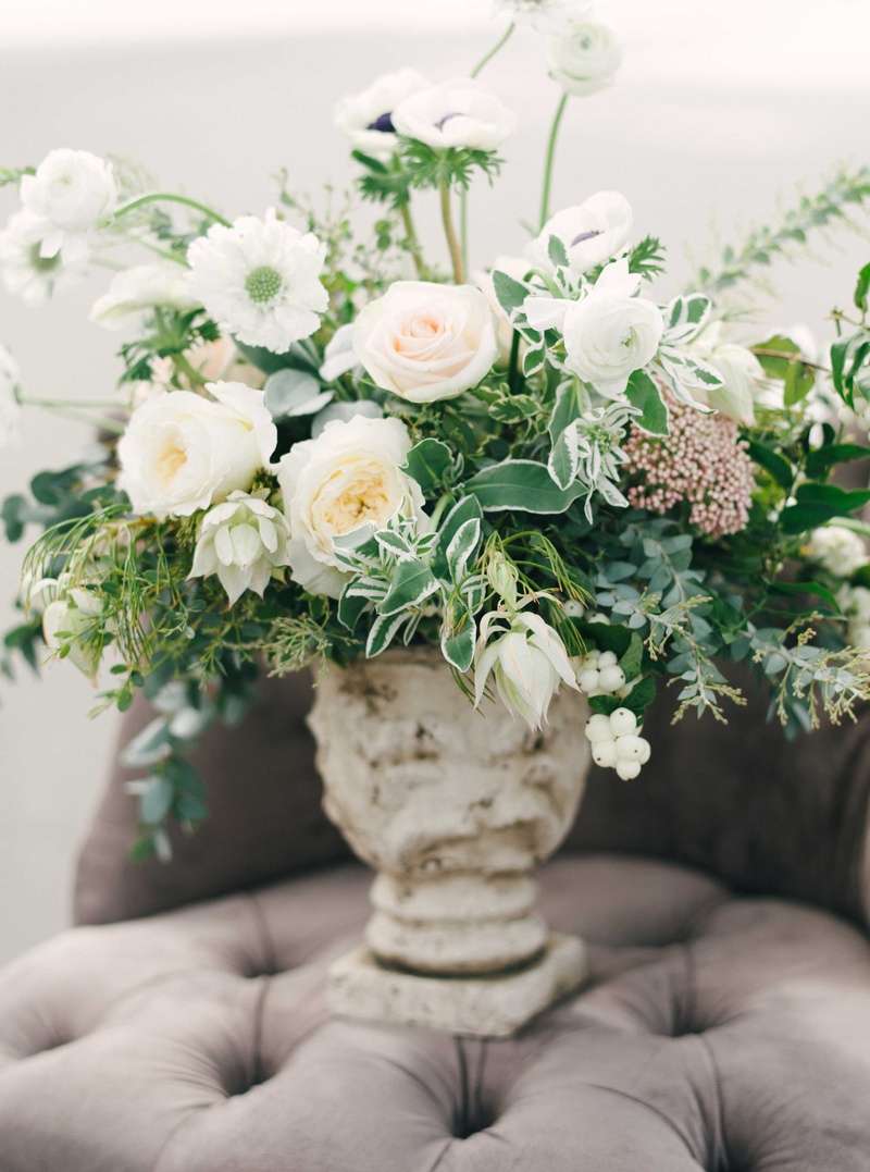 Reception Décor Photos Lush Green, White, and Blush Floral
