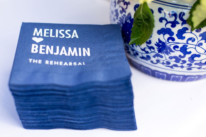 Personalized Blue Napkins
Photography: Maya Myers Photography
Read More:
http://www.insideweddings.com/weddings/colorful-tented-rehearsal-dinner-with-garden-elements-in-brooklyn/1188/ personalized cocktail napkins for rehearsal dinner