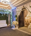 Verdant Lounge Setting at Entrance
Photography: Carasco Photography
Read More:
http://www.insideweddings.com/weddings/parisian-inspired-styled-shoot-with-spring-florals/956/ lounge seat in front of wall of ivy at entrance to reception, wedding styled shoot