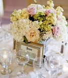 Gold Framed Table Names
Photography: MBV Photography
Read More:
http://www.insideweddings.com/weddings/elegant-all-white-affair-at-rosecliff-mansion-in-rhode-island/288/ Ivory and pink flower centerpiece with framed table name